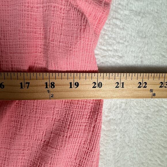 J Crew Size XL Pink V NeckTie Front Textured Stretch Boho Modern Bohemian Casual - Picture 6 of 7